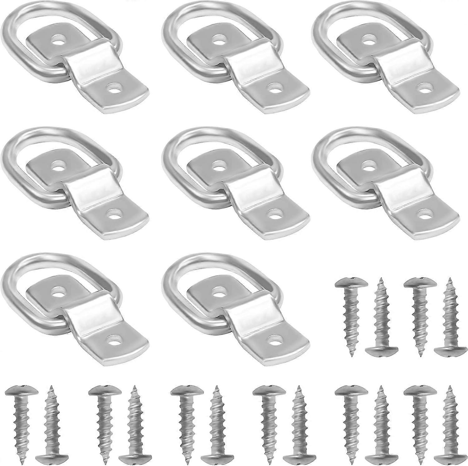 Tie Down Ring with Brackets and Screws (Pack of 10) - 4.6 x 3.8 cm - Fastener for Securing Anchoring of Boats, Trailers