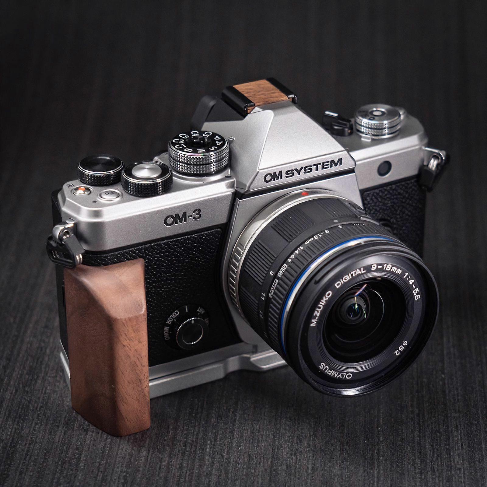 For OM-3 solid wood camera handle retro camera accessories W/ arca quick release