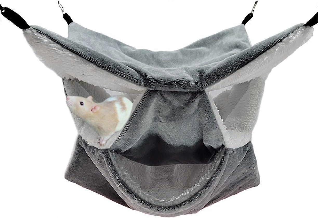 Soft Plush Lining for Small Pets, Warm Plush Hammock with Geometric Maze Design Easy Attach Clips for Guinea Pig Squirrel Bed Triple Bunkbed Cage (3