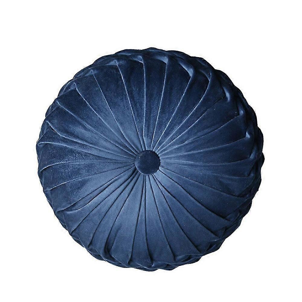 Round Pleated Throw Pillows, Classy Accent Pumpkin Throw Pillows-Yvan