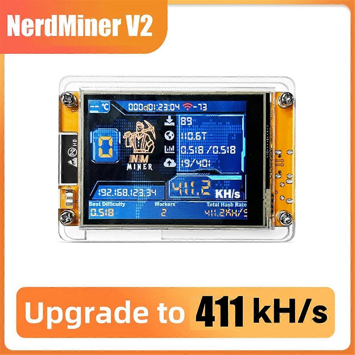 NMMiner NerdMiner V2 411KH/S Hashrate ESP32 2.8 Inch Smart Display BTC Solo  Lottery Miner Bitcoin Crypto Lottery Miner | Fruugo IE