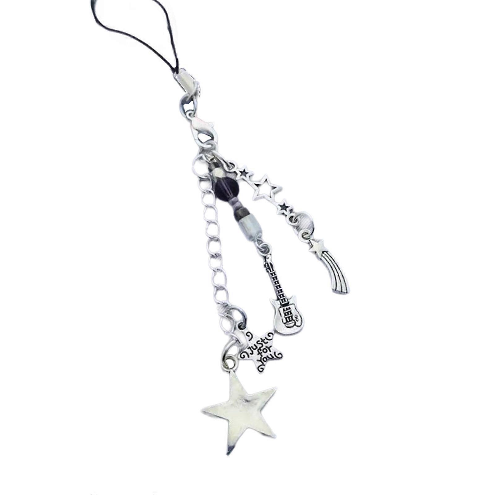 Fashionable Keychain Elegant Beaded Microphone Phone Pendant Bag Charm Stylish Keyring Accessory for Fashion Enthusiasts