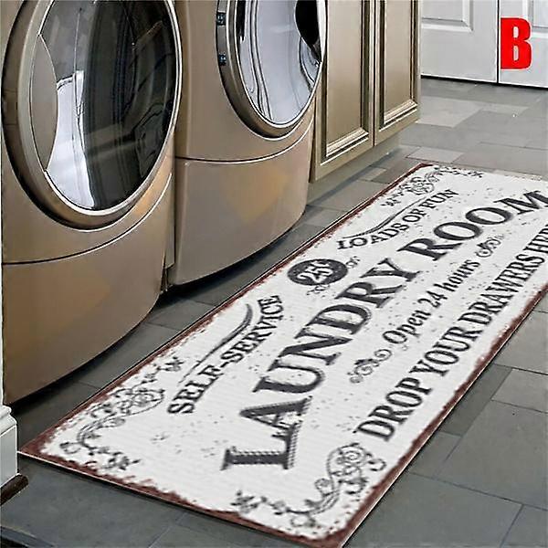 Non-Slip Floor Mat Laundry Room Mat Entrance Doormat Self-Service Laundry Bath Mat Carpet
