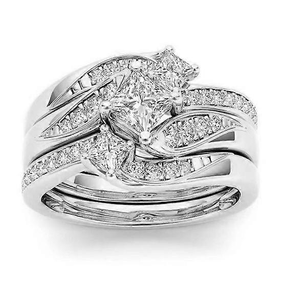 3Pcs/Set Finger Bands Shining Geometric Electroplating Western Style Hypoallergenic Decorate Jewelry Artificial Diamond Zircon