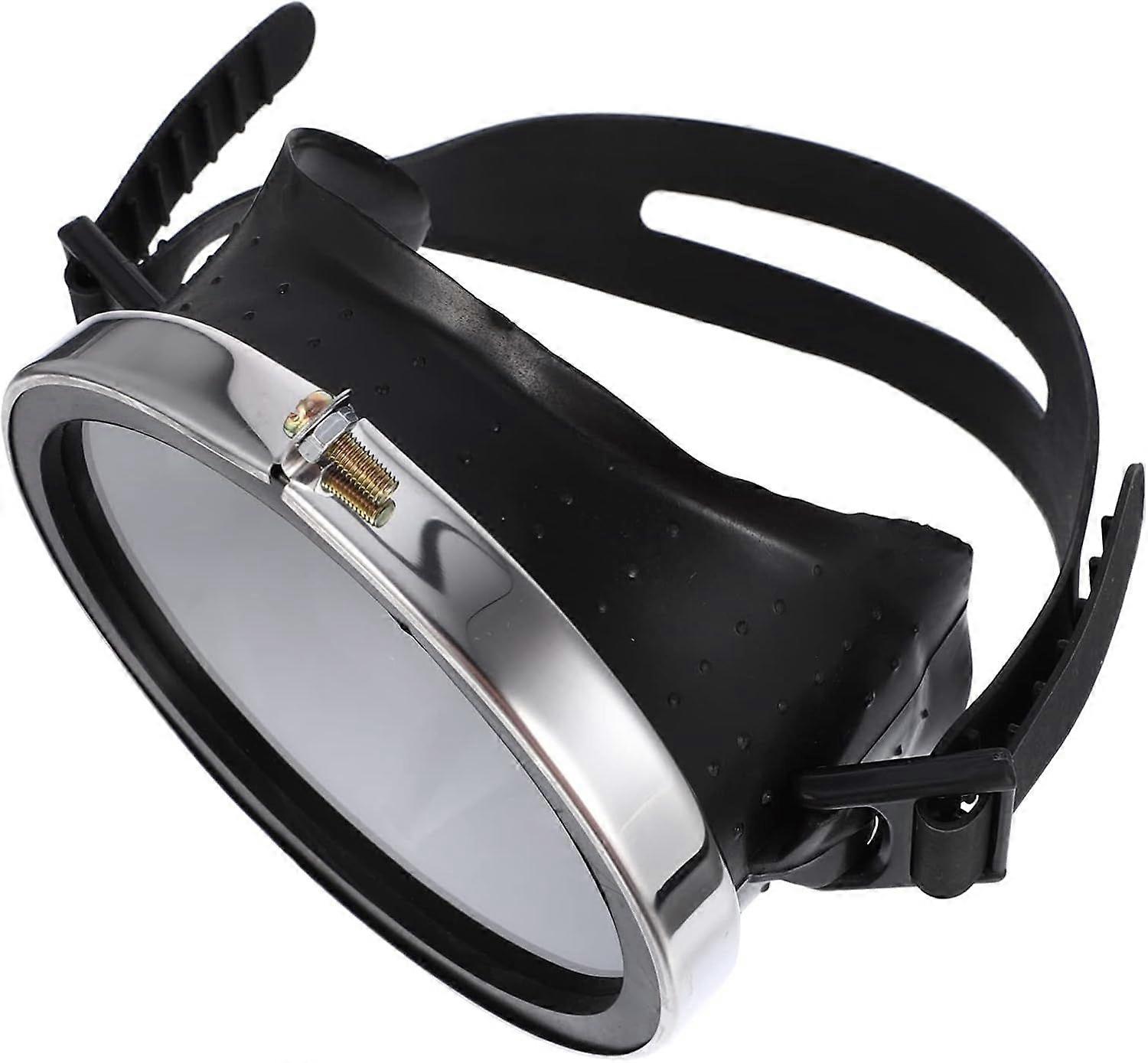 Men's Snorkeling Diving Retro Use Swimming Anti-easy Vision Fashion Glasses Single-piece Oval Silicone Wide Leak-proof Fog Black Lens Protective Goggl