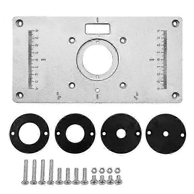 Router Table Insert Plate Aluminum Alloy Light Sturdy Precise Scale Woodworking Trimming Machine Flip Board