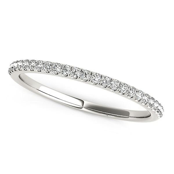 14k hvitt gull diamant bryllupsbånd i pave setting (1/8 cttw)