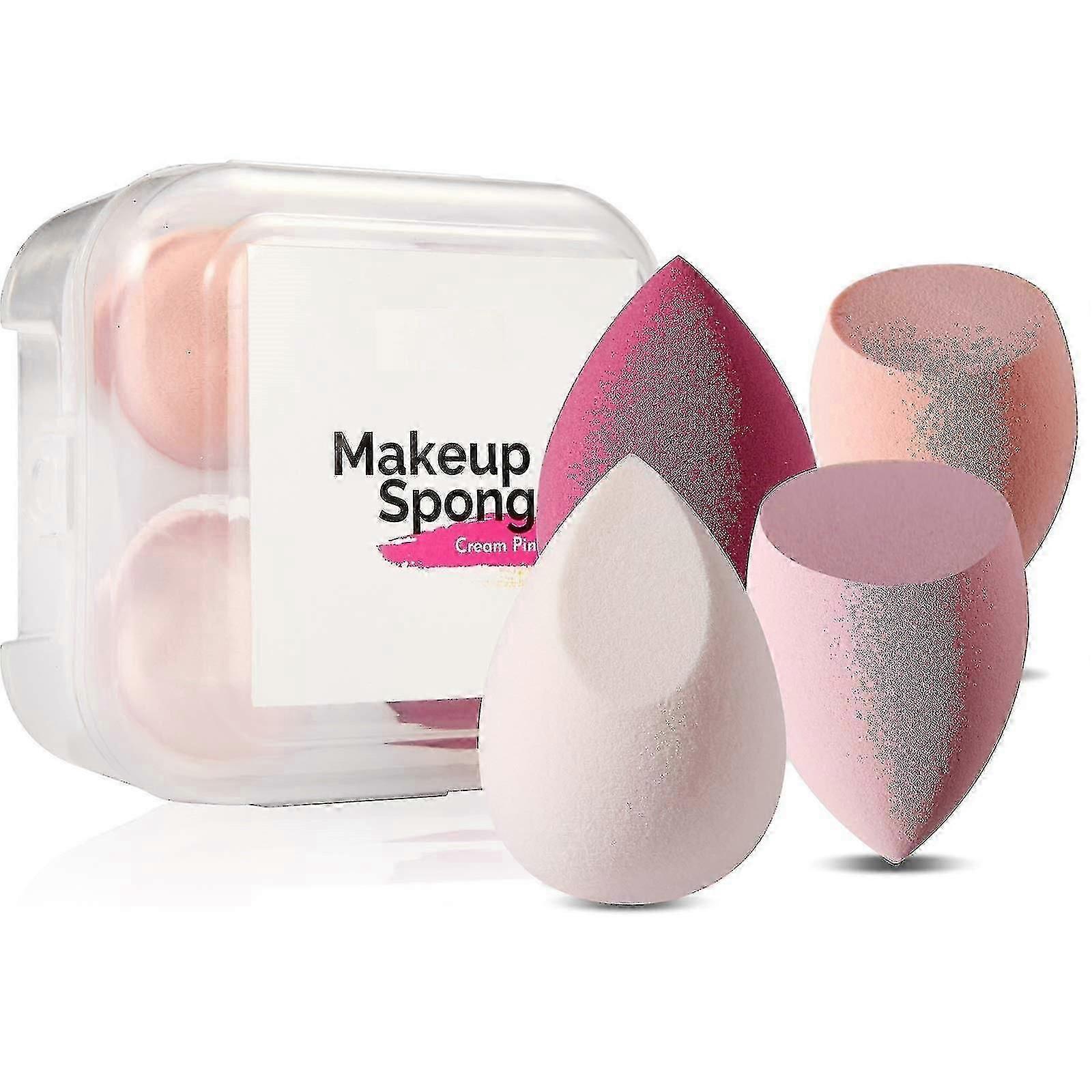 Makeup Sponge 4pcs Beauty Blender Foundation Sponges - Pink