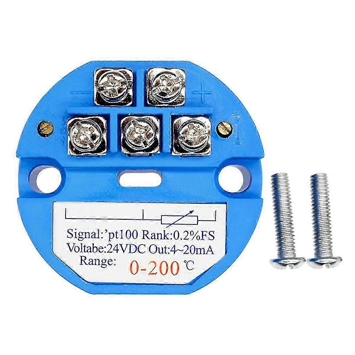 PT100 0-200 Graad Temperatuur Detecterende Zender 4-20MA Output Opgezette Temperatuurzender