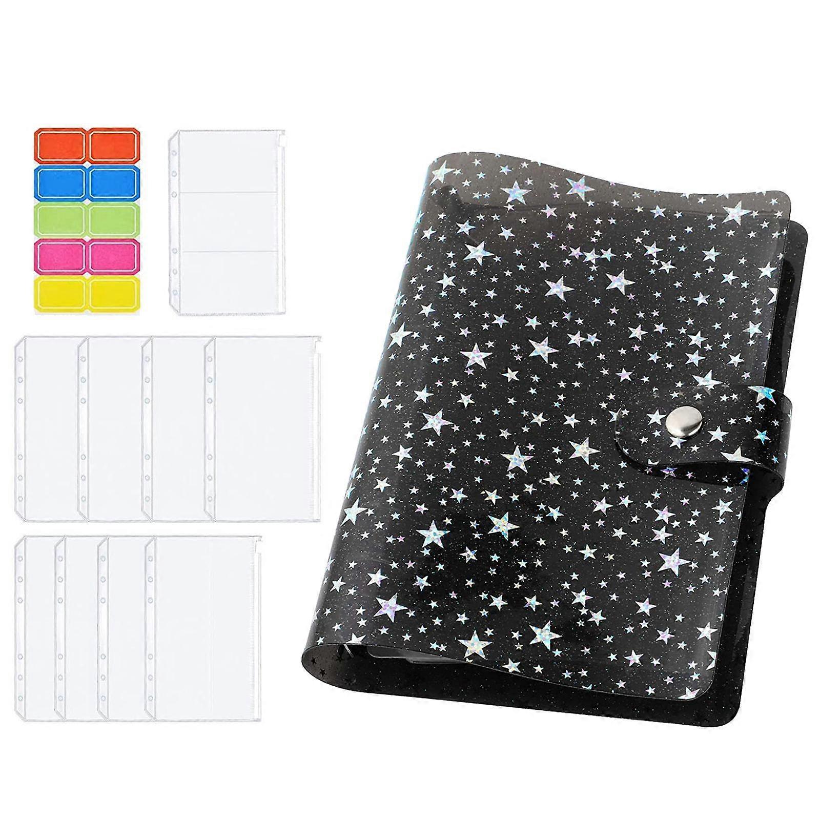 A6 PVC Notebook Binder Loose Leaf and label Stickers for Budget Envelope Money