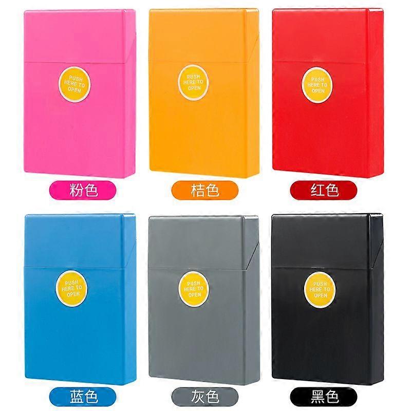 6.5Mm Medium Solid Color Plastic Cigarette Case Press Bounce Cover Whole Pack Medium Pack Cigarette Box Pressure-Resistant Moisture-Proof Cigarette Co