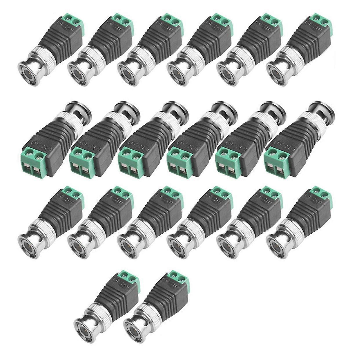 BNC Male Balun Connector 20Pcs Coaxial Cat5 to BNC Male Connector