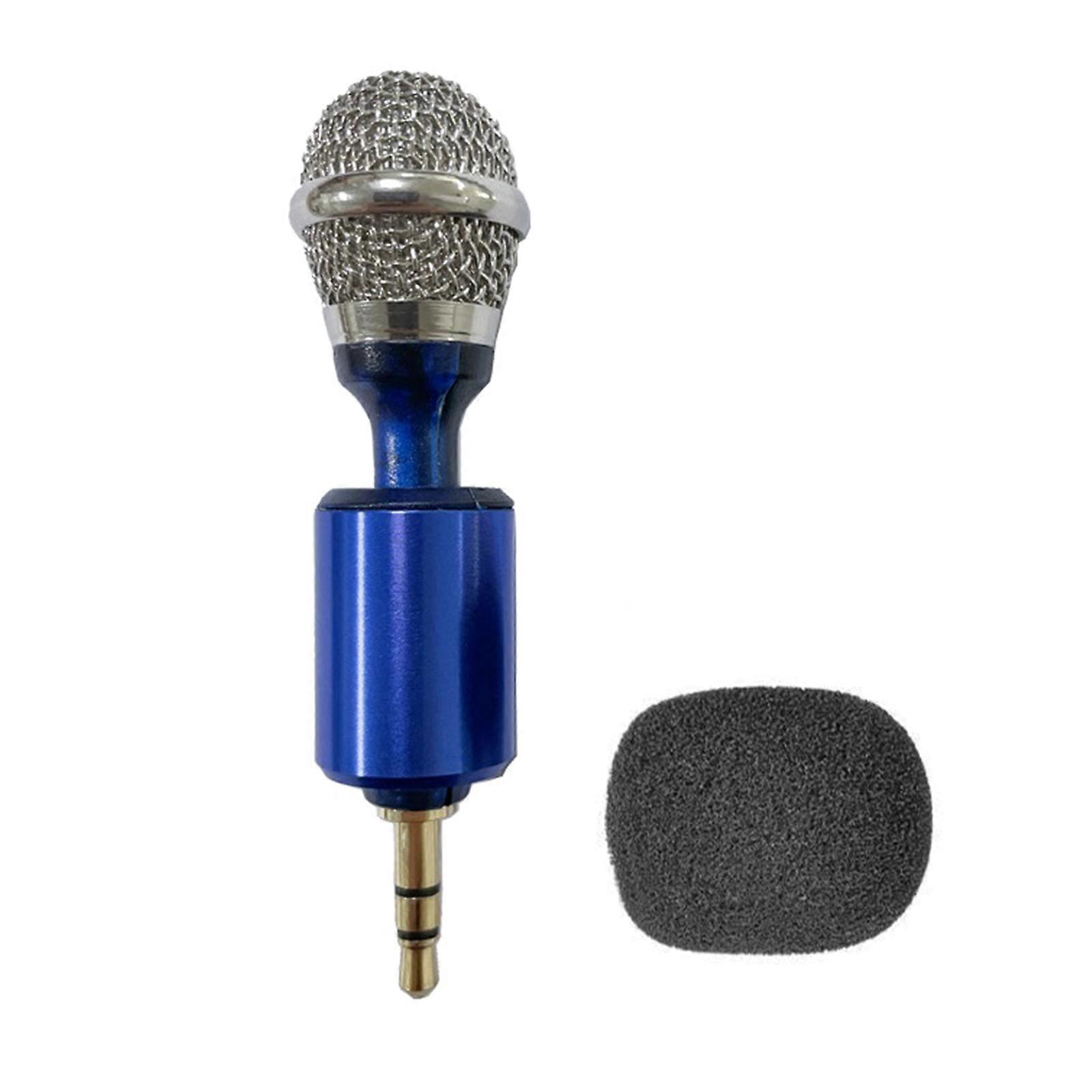 Portable Sound Recording Microphone 3.5mm Mini Camera Microphone External Camera Microphone for Interviews Vlog Blue