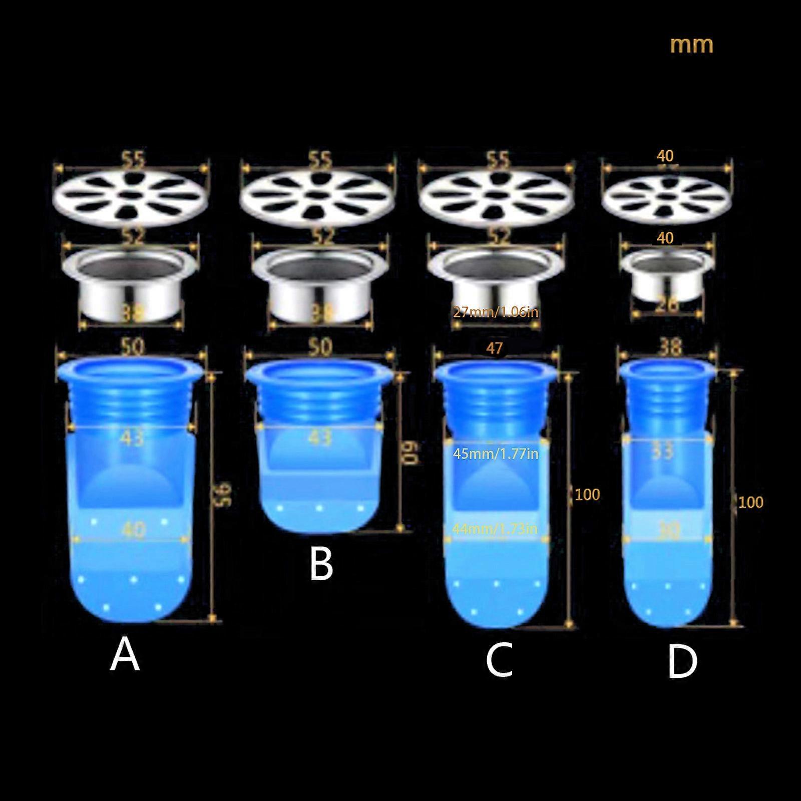 Bathroom Silicone Floor Drain Cores Large Displacement Drain Strainers Cores Deodorant Antiblocking Drain Stoppers