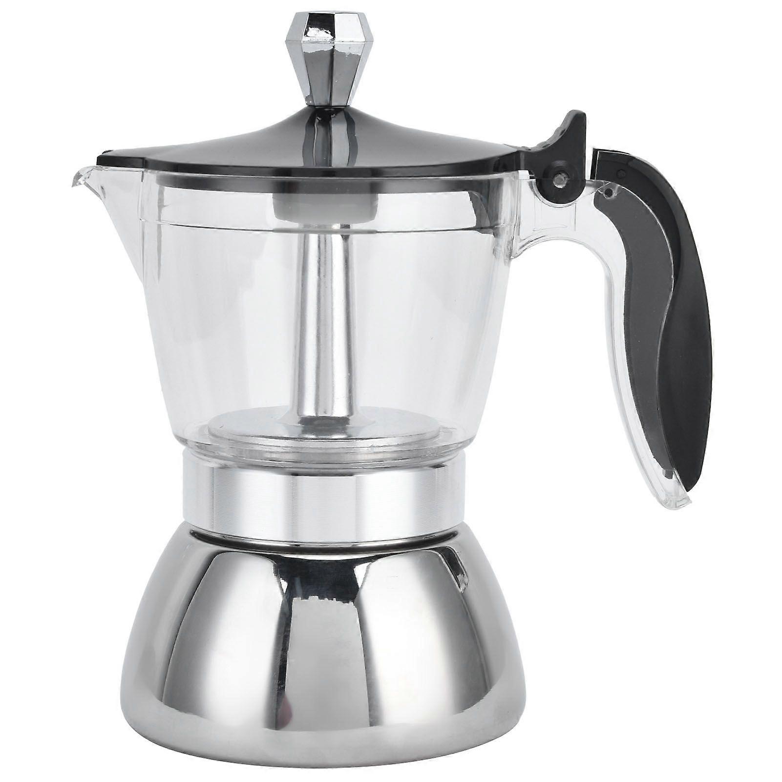 4 Cup Stainless Steel Coffee Maker Stovetop Moka Pot Coffee Maker Kitchen Supplies