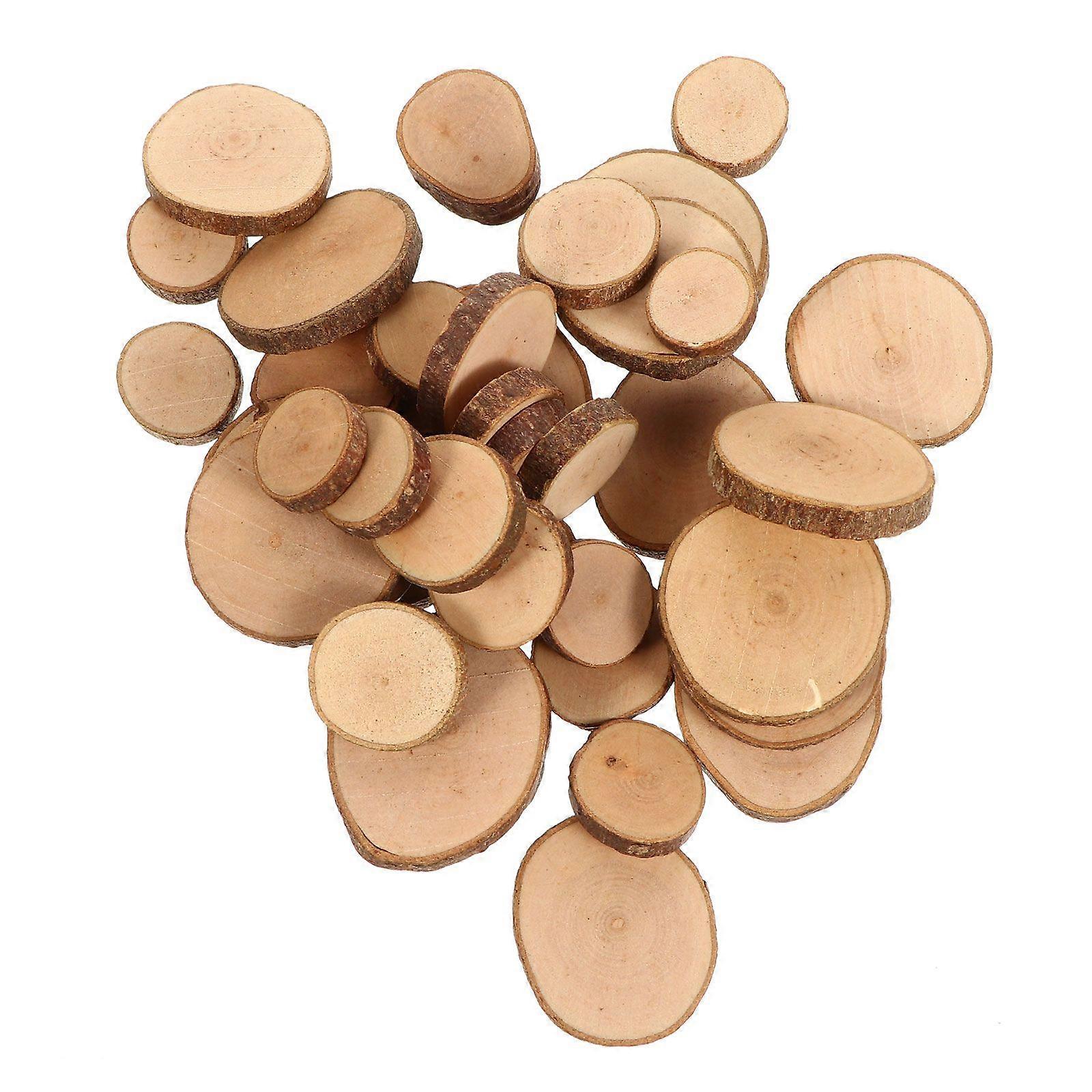 1 Set 100 Pcs DIY Handmade Wedding Decorations Wooden Circles Slices DIY Crafts