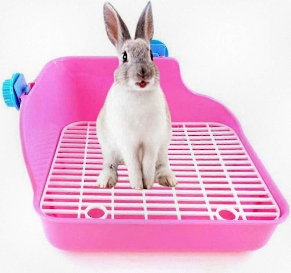 Pink Corner Pet Litter Box House for Small Animals