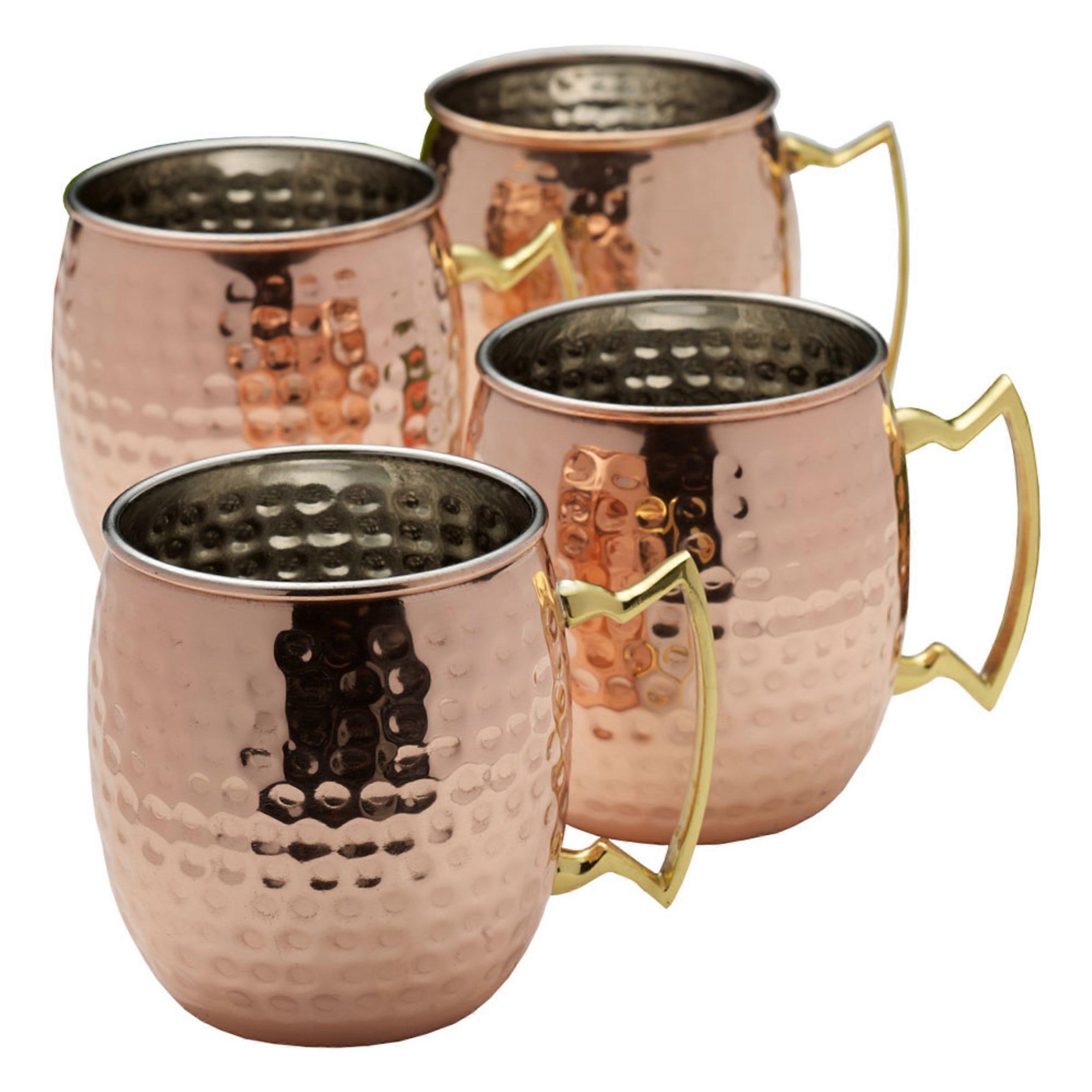 4 Mugs Hammered Moscow Copper Mule Mugs