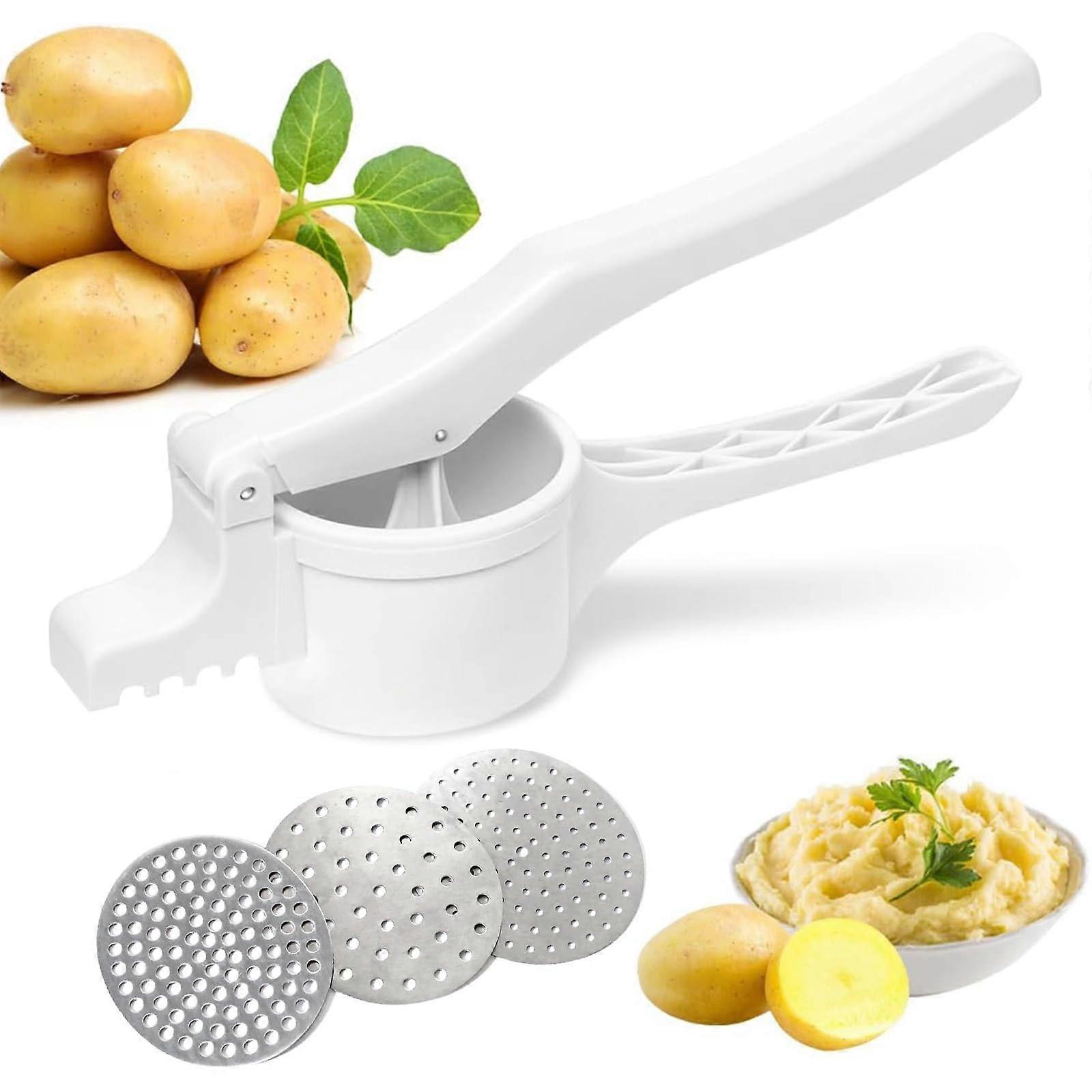 Changeable Disk Potato Crusher and Machine, Puree Stainless Steel Discs,