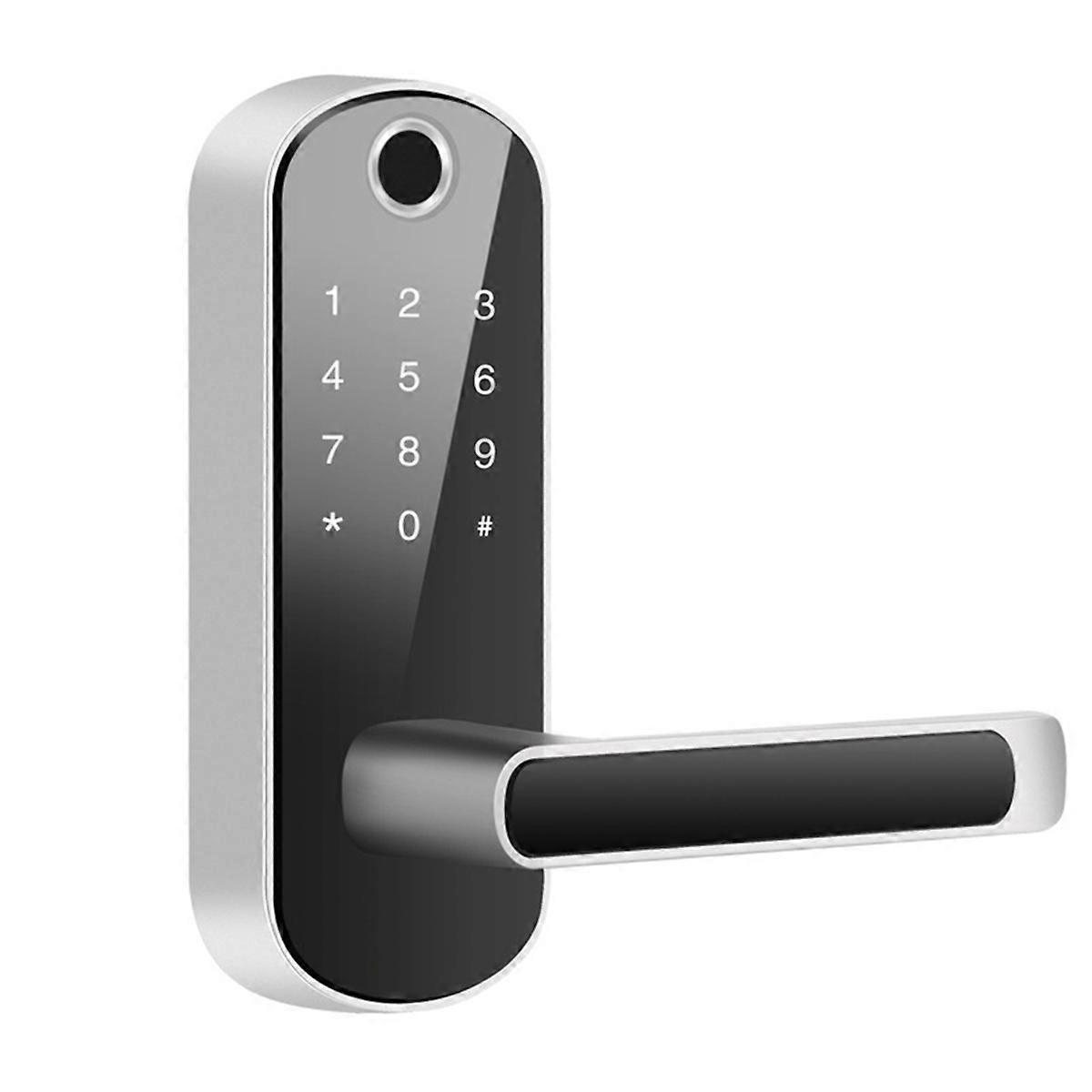 Tuya Smart Fingerprint Door Lock App Remote Control Keyless Silver