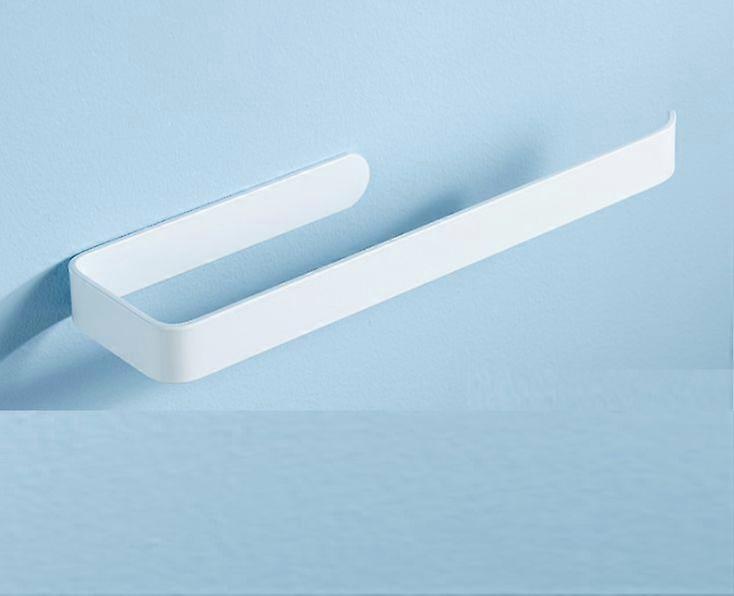 Thickened Perforated Plastic Wrapping Paper Towel Storage Rack for Kitchen (White)