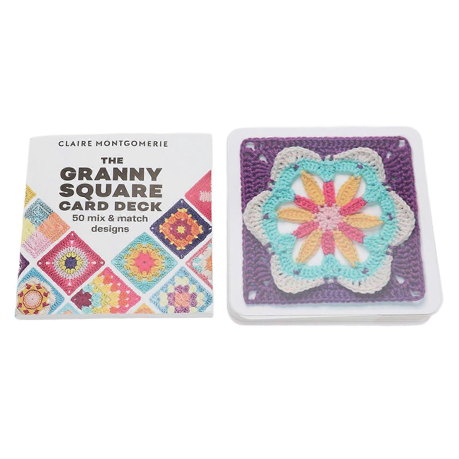 50pcs Granny Square Card Deck Easy to Use Portable Crochet Patterns Card Deck for Beginner