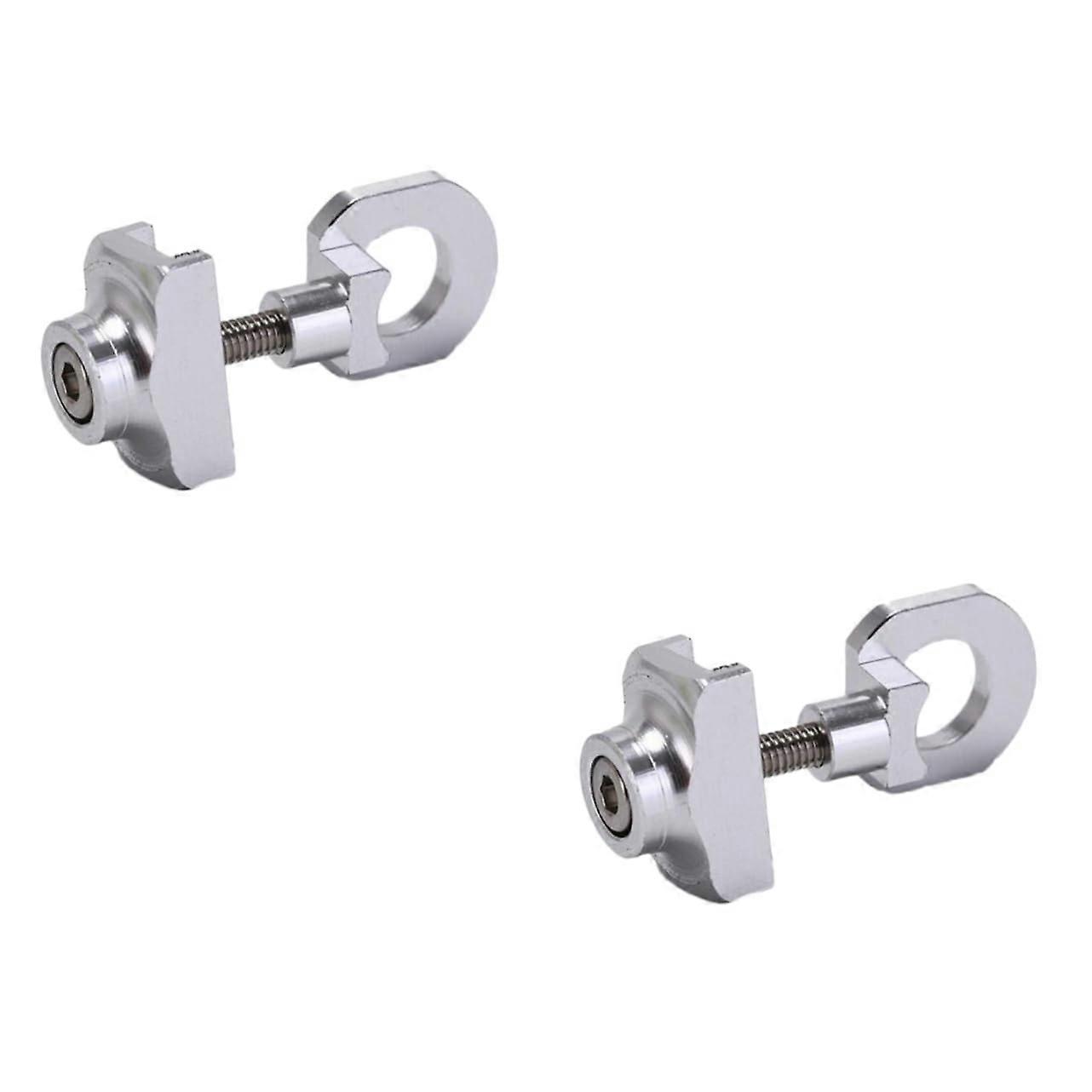 2pcs Alloy Bike Chain Tensioner Fastener Bolt, Fully Plated Silver for Mountain & Road Bikes