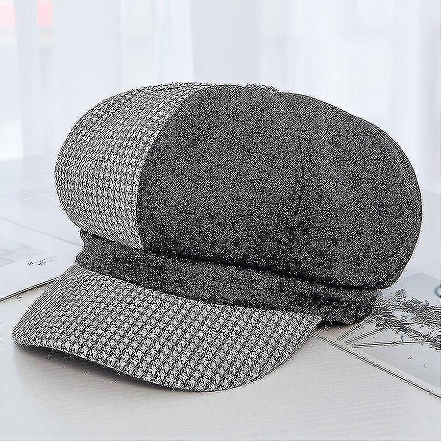 Autumn/winter- Octagonal Cap, Plaid Keep Warm, Hat's