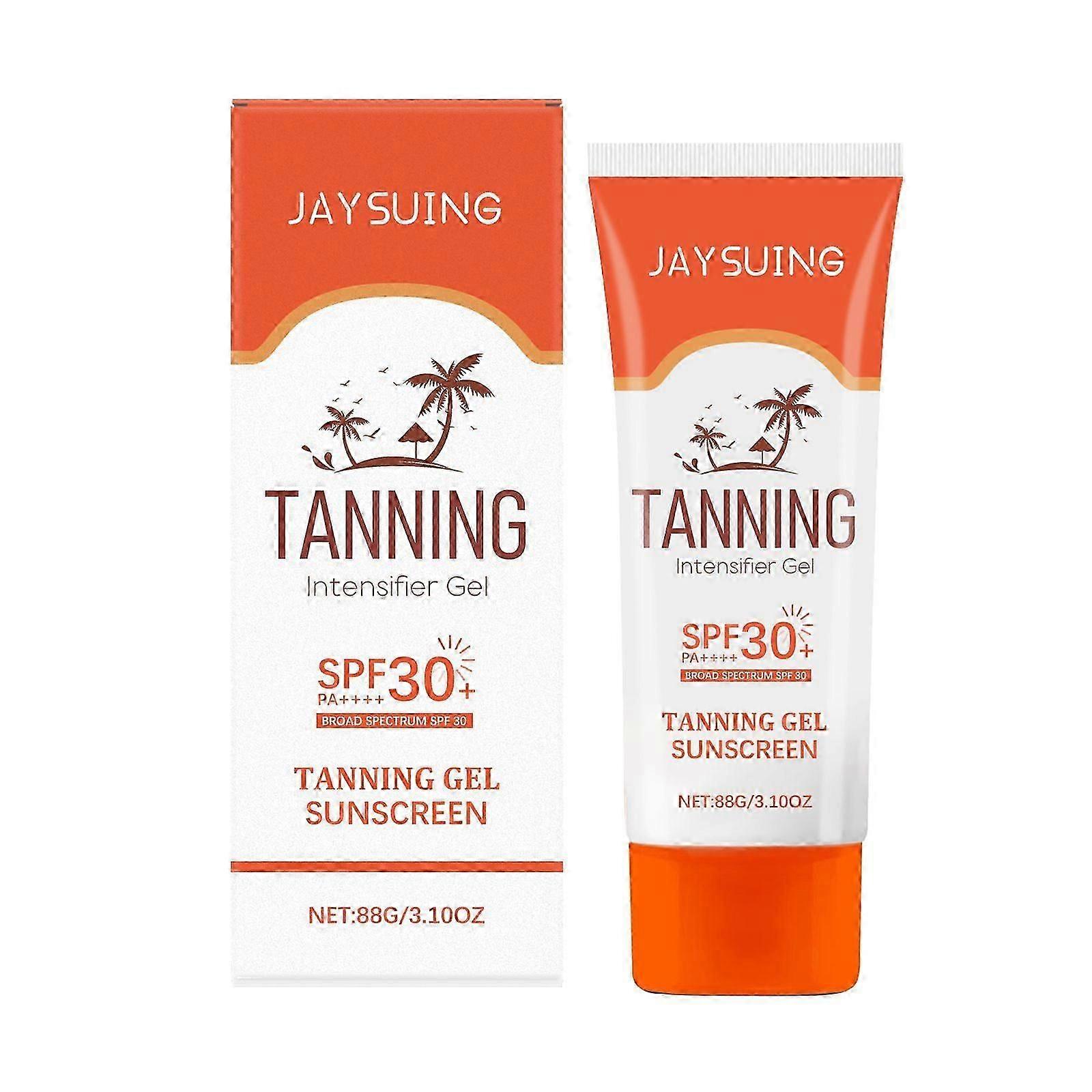 Sun Tanning Gel, Hydrating & Moisturizing Formula with SPF 30 Sunscreen, Fast-Absorbing Tan Accelerator for Faster Darker Tan, Gentle Sun Protection f