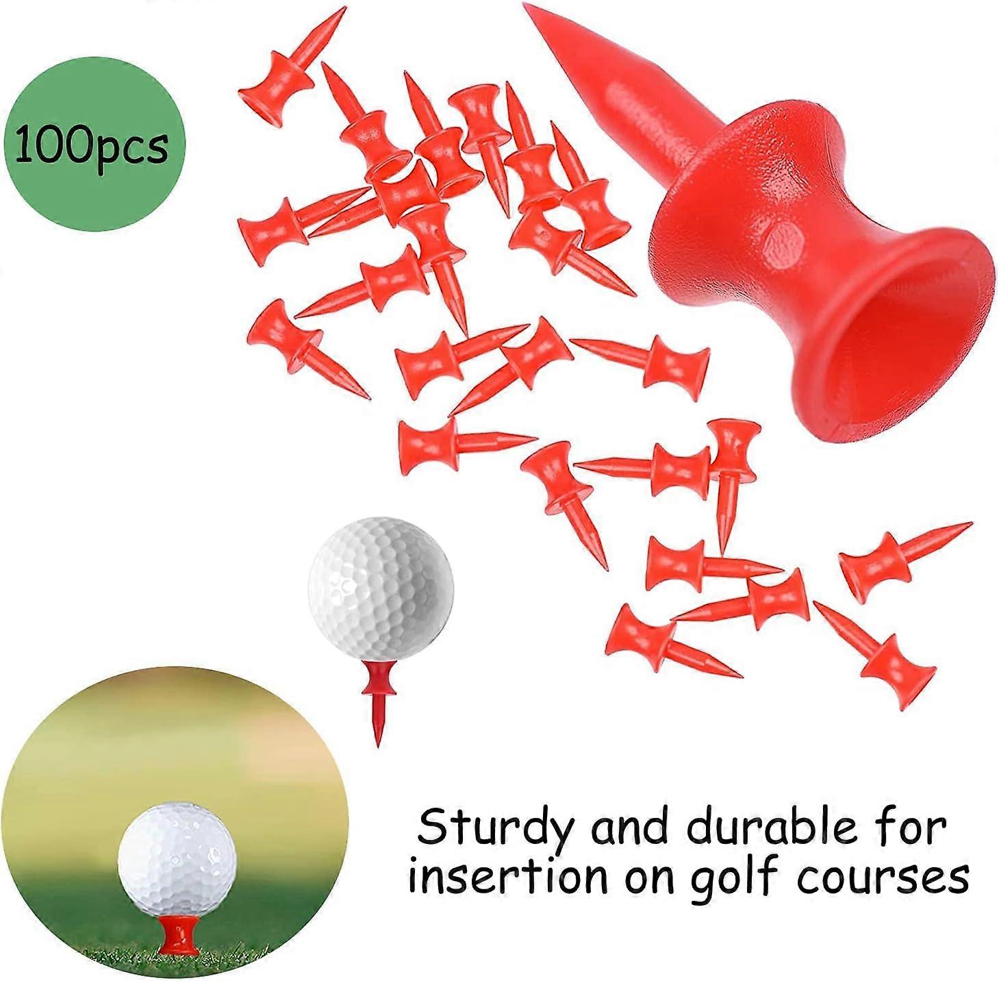 Plastic Step Tees  Small Scale Tees 100 Red Golf Tees  Golf Course Accessories
