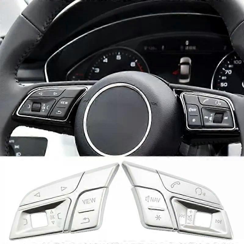 Car Steering Wheel Buttons Trim Cover Stickers For- Q3 Q5 A1 A3 8V A4 B9 B8 A5 A7 High Version Car Styling