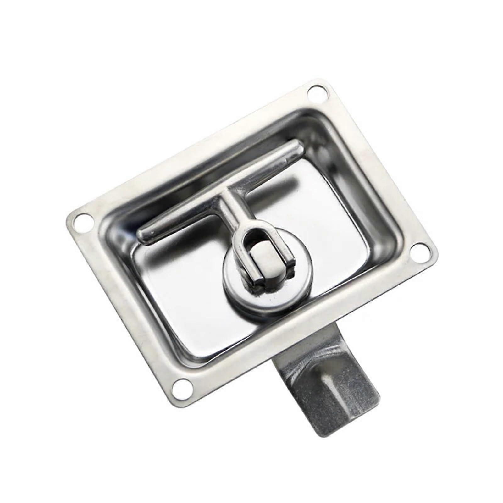 304 Stainless Steel Flat Box Lock - Pull Type Panel Lock for Vehicles, Cabinets, and Car Doors, Model MS8583SUS201