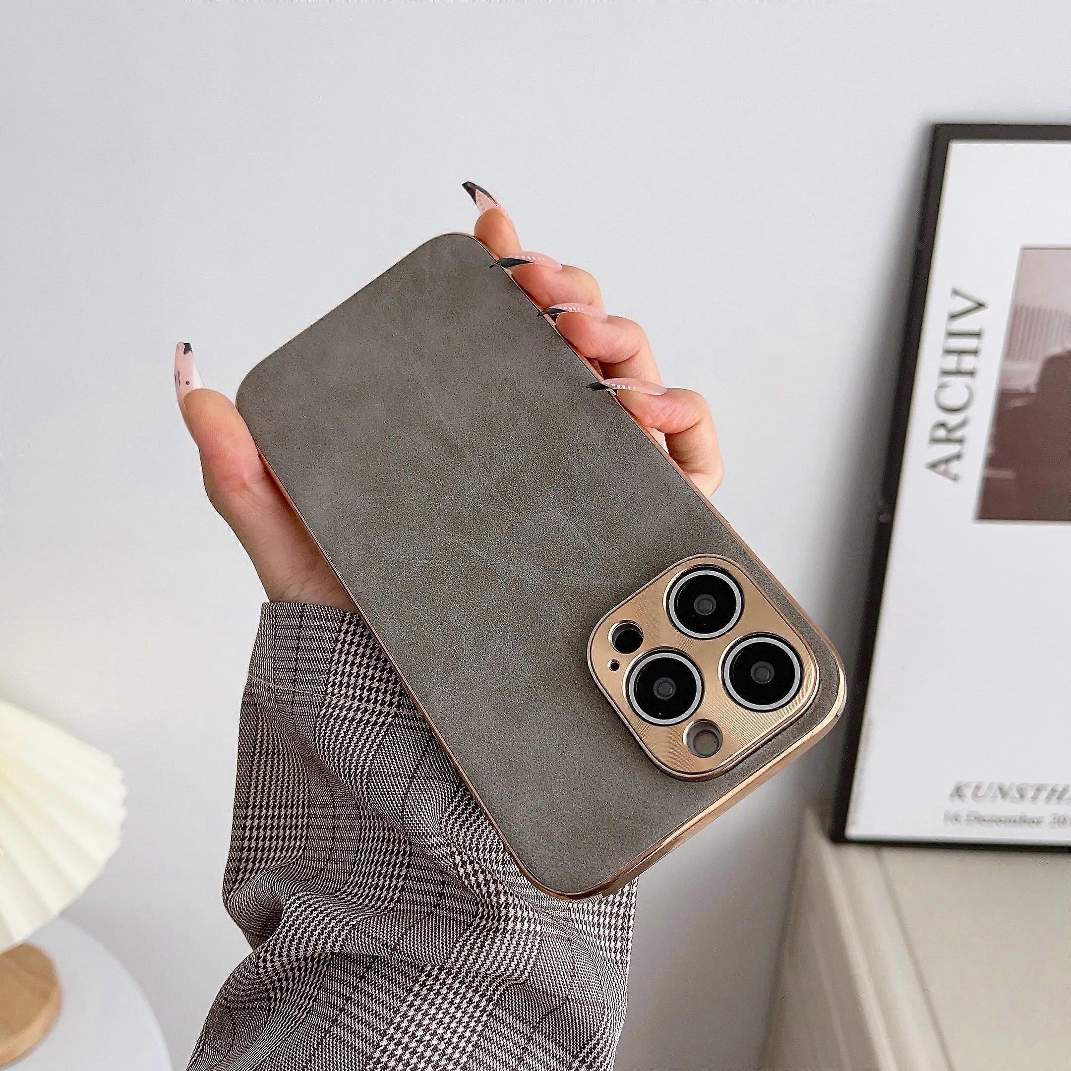 Electroplated Frame Leather Phone Case For Iphone 15 14 13 12 11