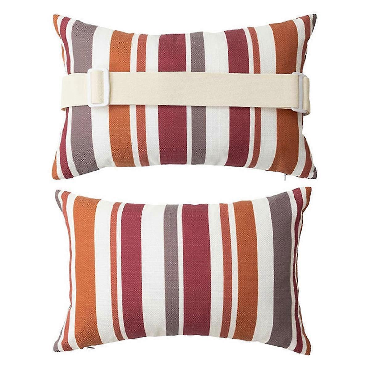2 Pcs Chaise Lounge Head Pillow with Adjustable Elastic Band A