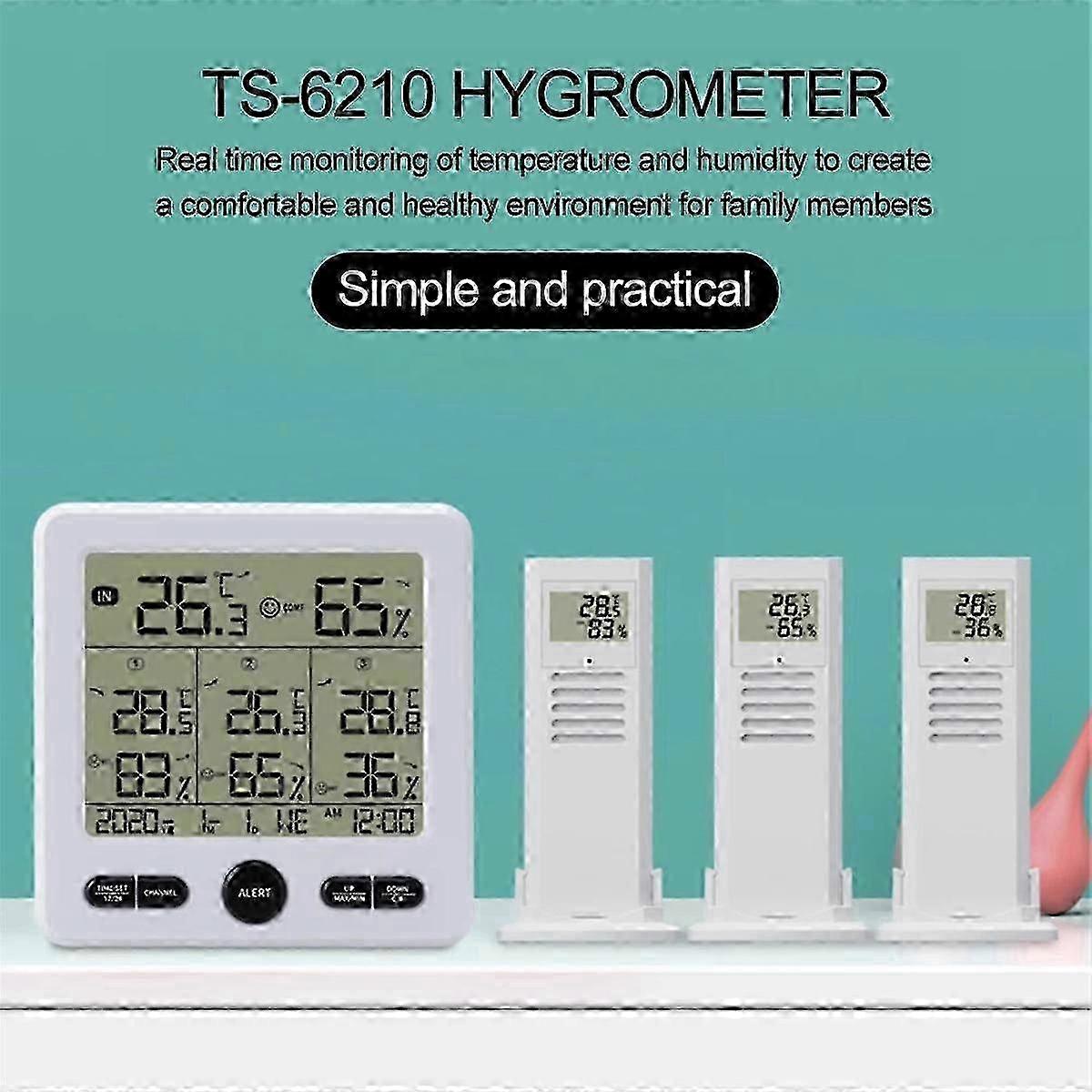 Weather Station Indoor/outdoor Wireless Sensors Digital Thermometer Hygrometer Led Lcd Display Ther