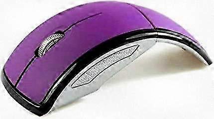 Foldable 2.4GHz Wireless Mouse Suitable for Certain Computer Models with USB 2.0 Receiver for Laptops - Purple Color Design