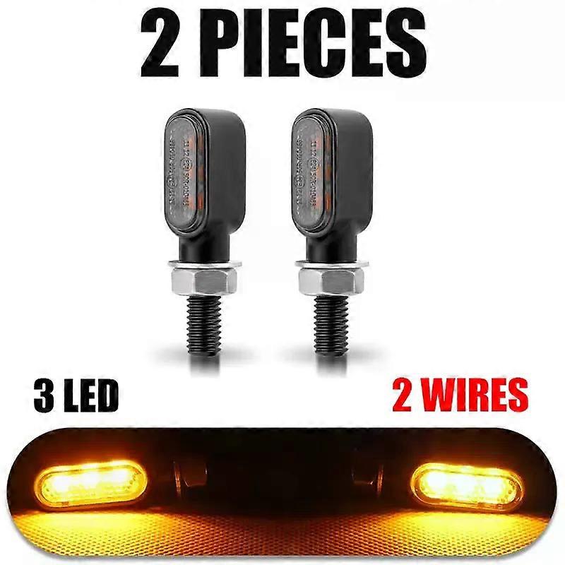 con Motorcycle Mini Led Turn Signal Light 3led Indicators Lamp 12V Blinker Flasher Light Daytime Running Light for Honda Cafe Racer