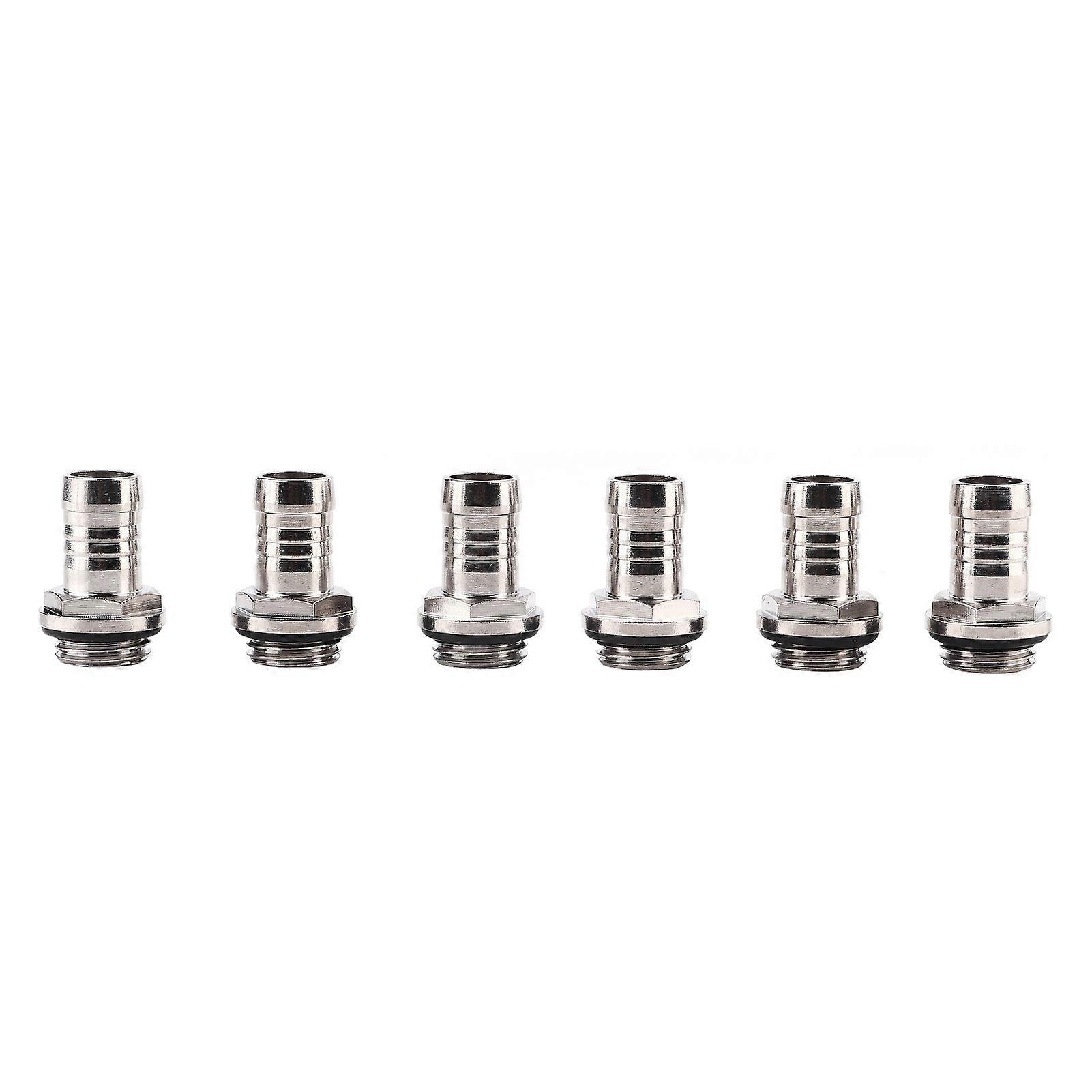 G1/4 Thread Barb Connector for PC Water Cooling, TwoTouch Fitting 7.5mm Tube Leakproof Brass Adapter for Custom Loop Systems