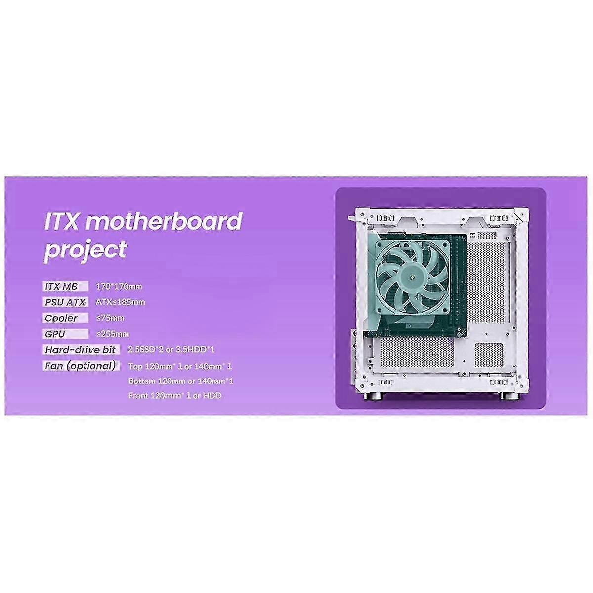 C6 MATX Mini ITX Case PC Case Portable Desktop Mesh Chassis Computer PC Mini Computer Chassis