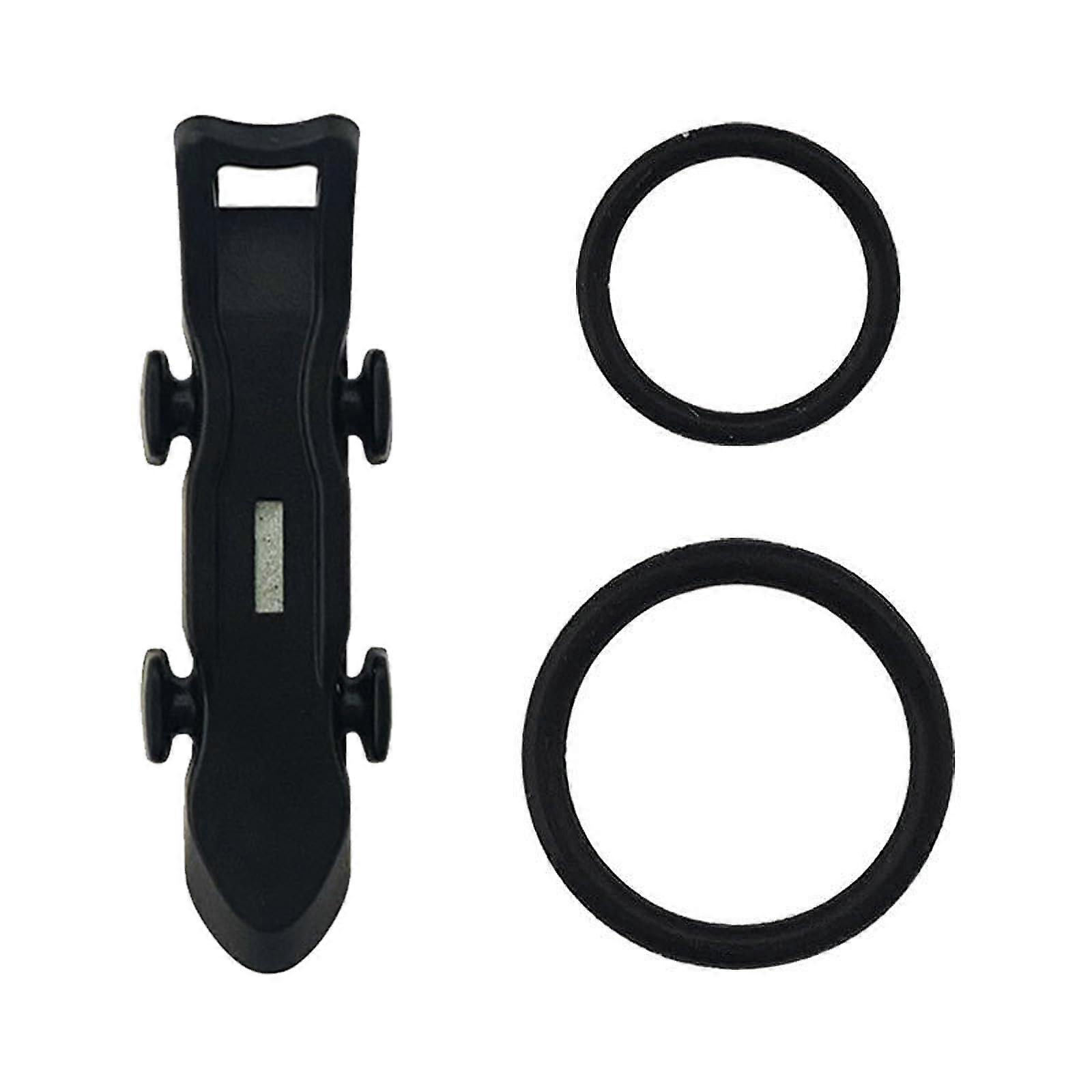Magnetic Fishing Hook Holder, Black, Security Clamp with 2 Silicone Rings, 3.8x1.2cm, Durable Fishing Bait Accessory