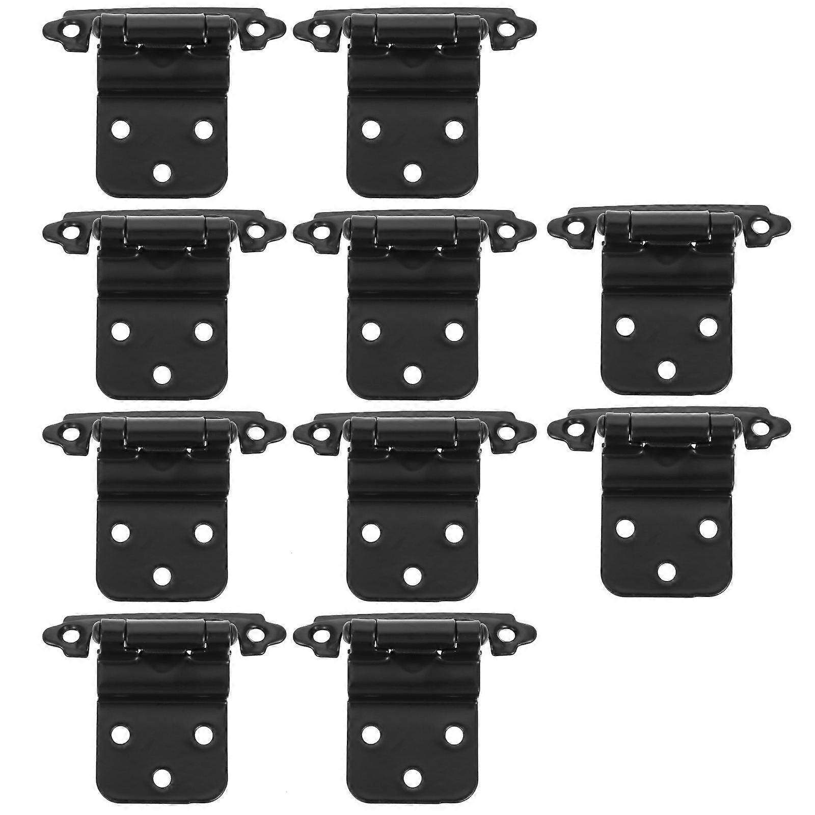 Cabinet Hinges Semi-Concealed Cupboard Hinges Furniture Hardware Anti-Rust 7x5.3cm Black 10Pcs