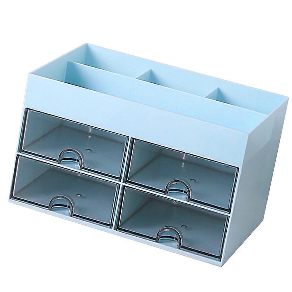 Desktop Storage Case Multi-Function Desk Organizer Sky-Blue 21X14.5X12.5CM Study Room Use Multi-Function Storage 1Set