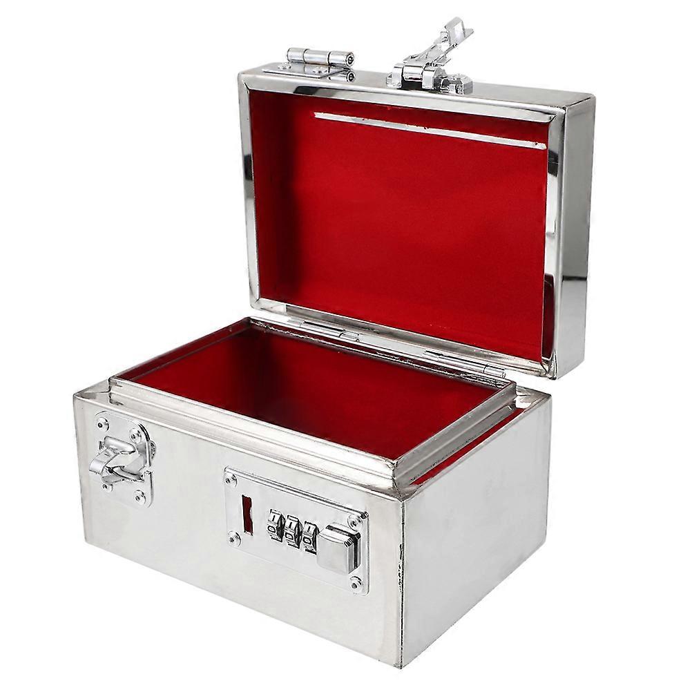 Silver Metal Piggy Bank with Password Lock Money Saving Box