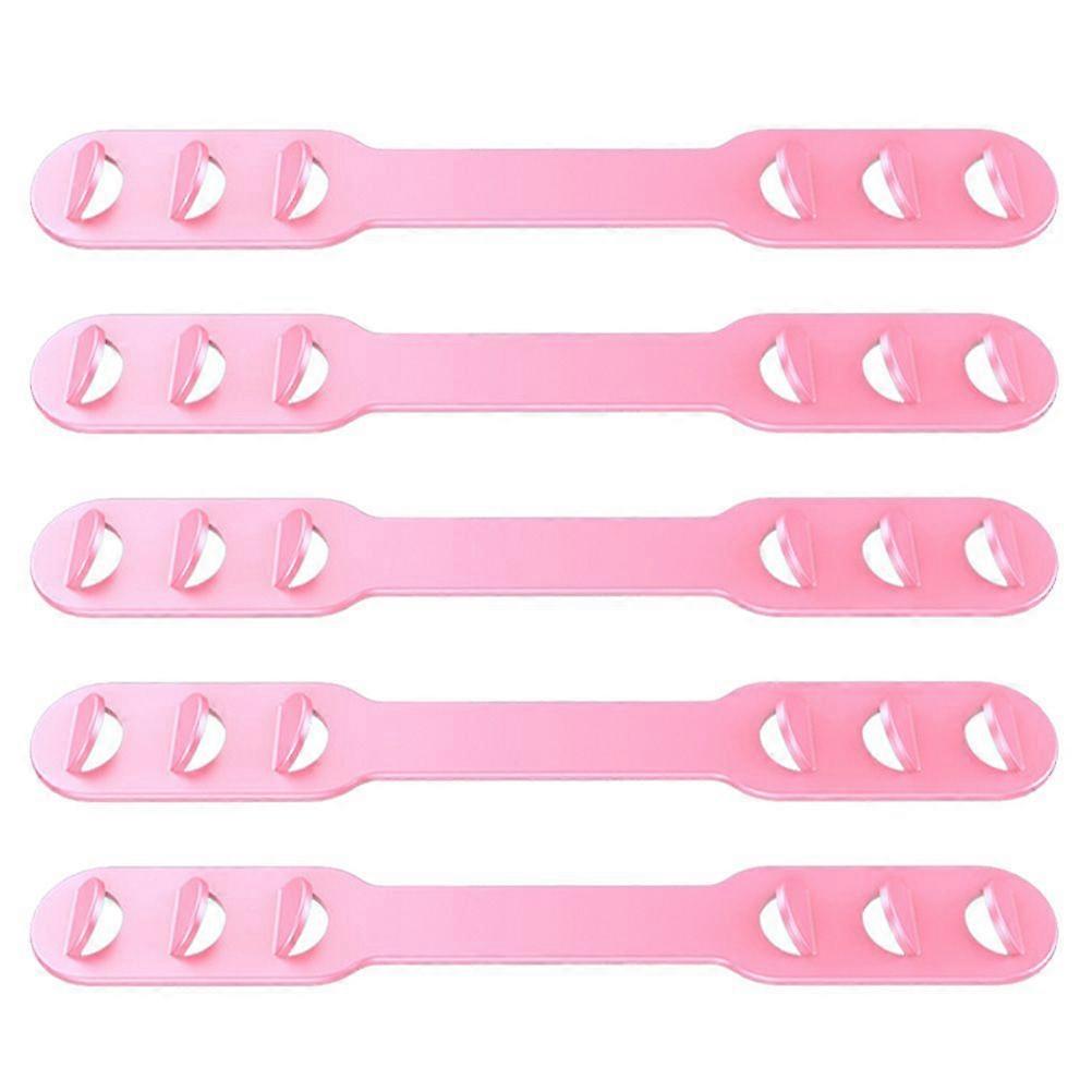 5 PCS Silicone Mask Band Extension Buckle Mask Ropes Buckle Practical Three Gear Mask Accessories for Ear-band Mask (Pink)