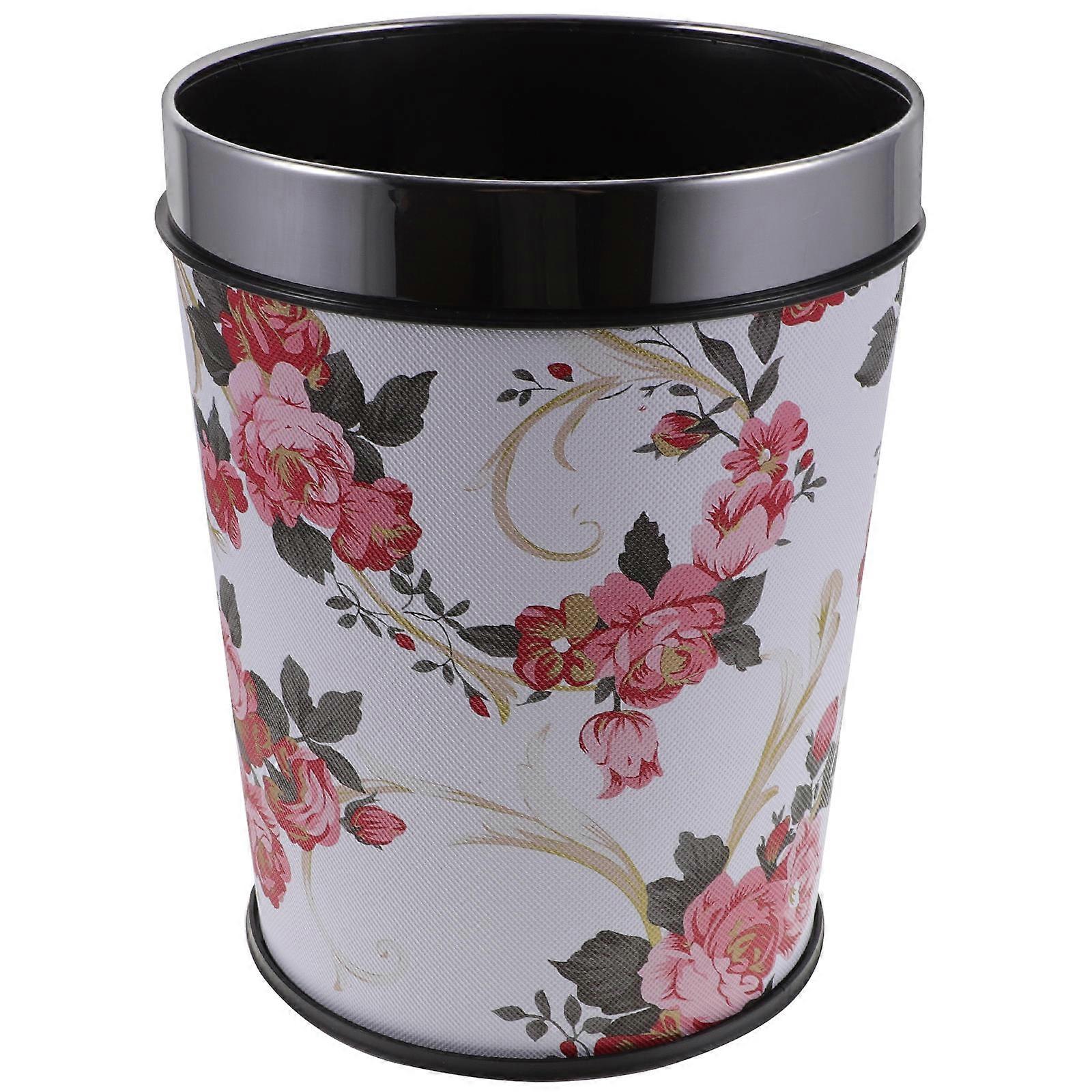 Indoor Trash Can Garbage Storage Bucket Widely-Used Large-Capacity Waste Paper Bin Home Hotel Leather 10.2 7.9 7.9in 1Pcs