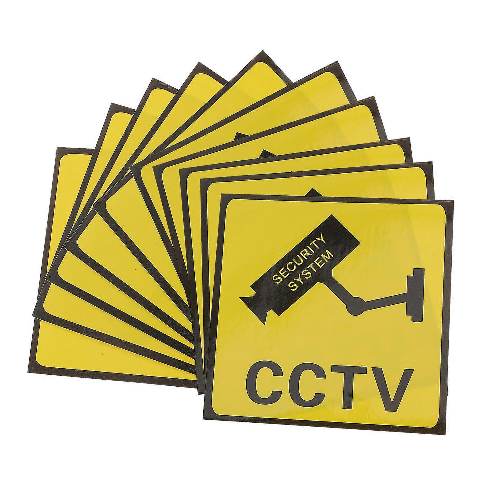 Warning Cameras Use Sticker Video Warning Sign Self-Adhesive Design 10Pcs