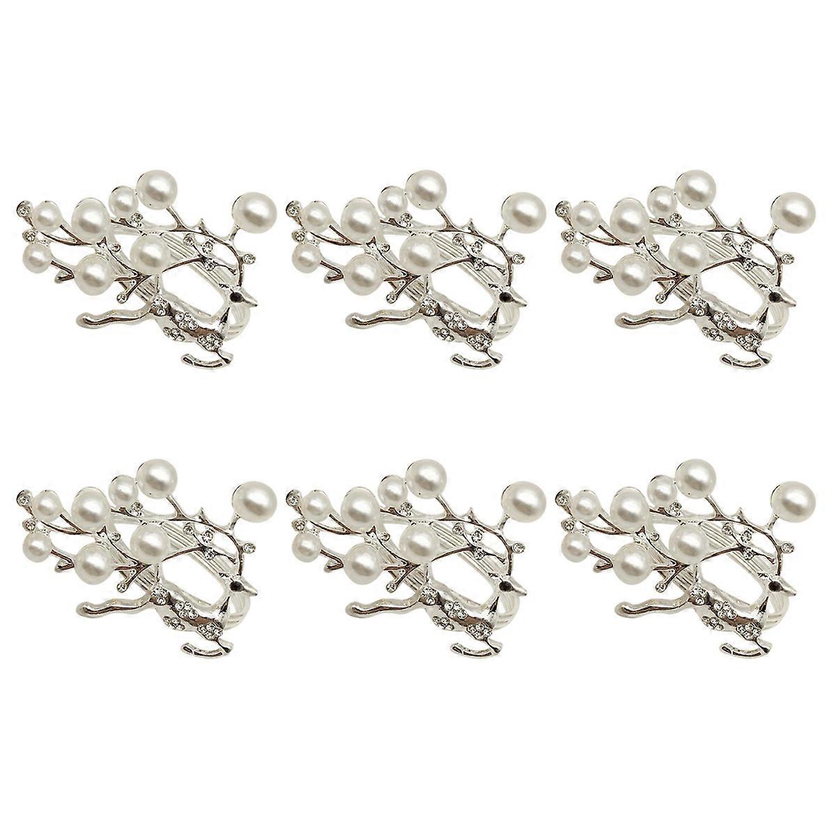 Voici une description de produit soignée et attrayante que vous pouvez utiliser à des fins de marketing ou de référencement :

**6pcs Ronds de serviette en argent renne - Élégant