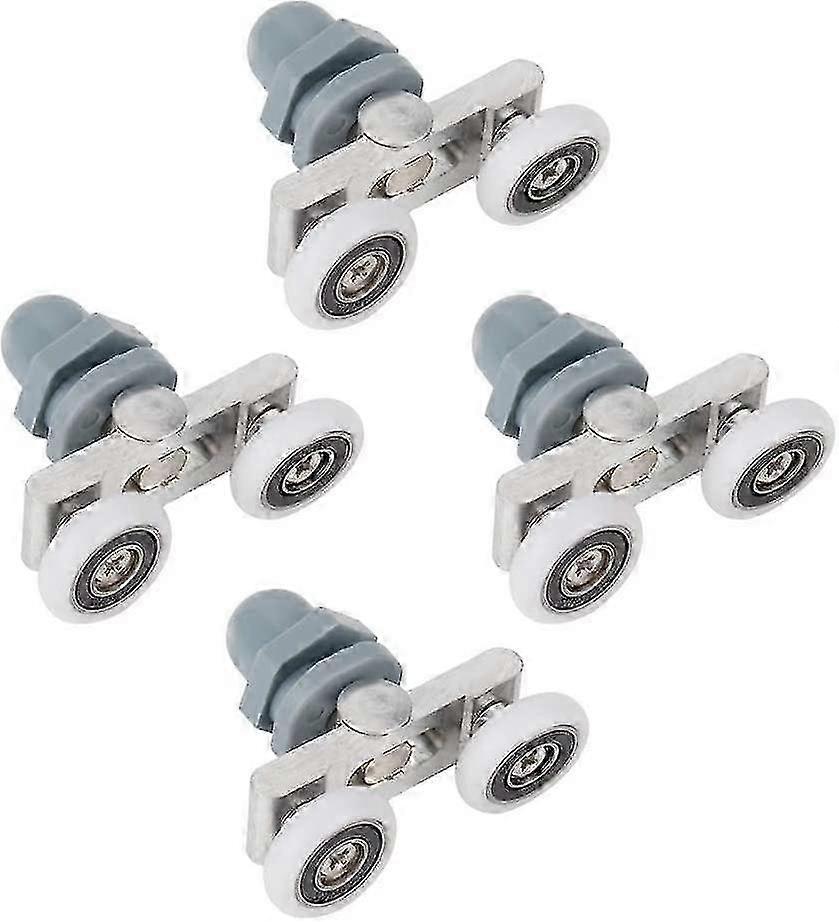 Durable Double Sliding Shower Door Rollers (4 Pack) - 23mm Glass Wheel