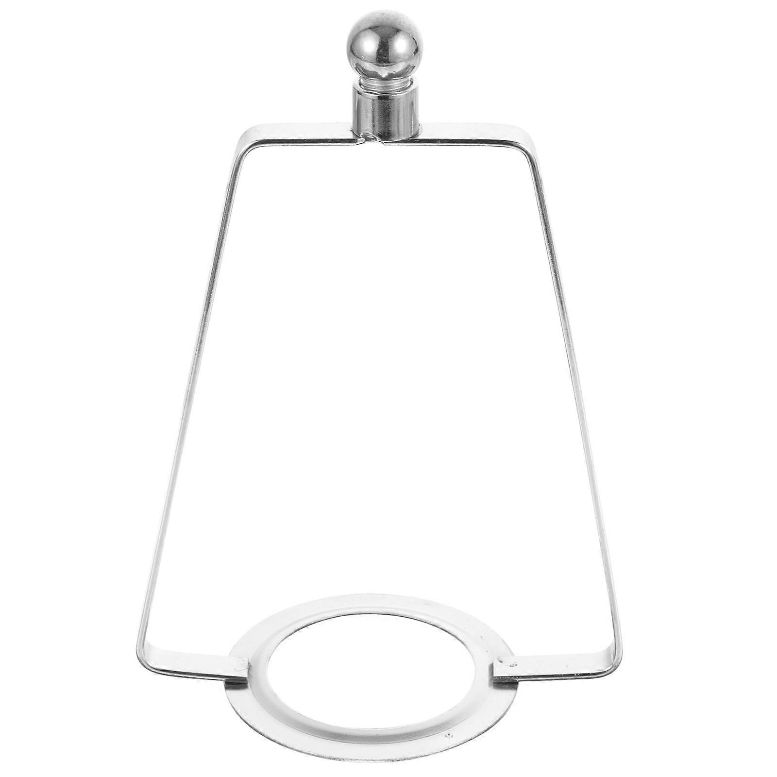 Lampshade Bracket Metal Lamp Shade Frame Round Silver 15x10cm Decorative 1 Set