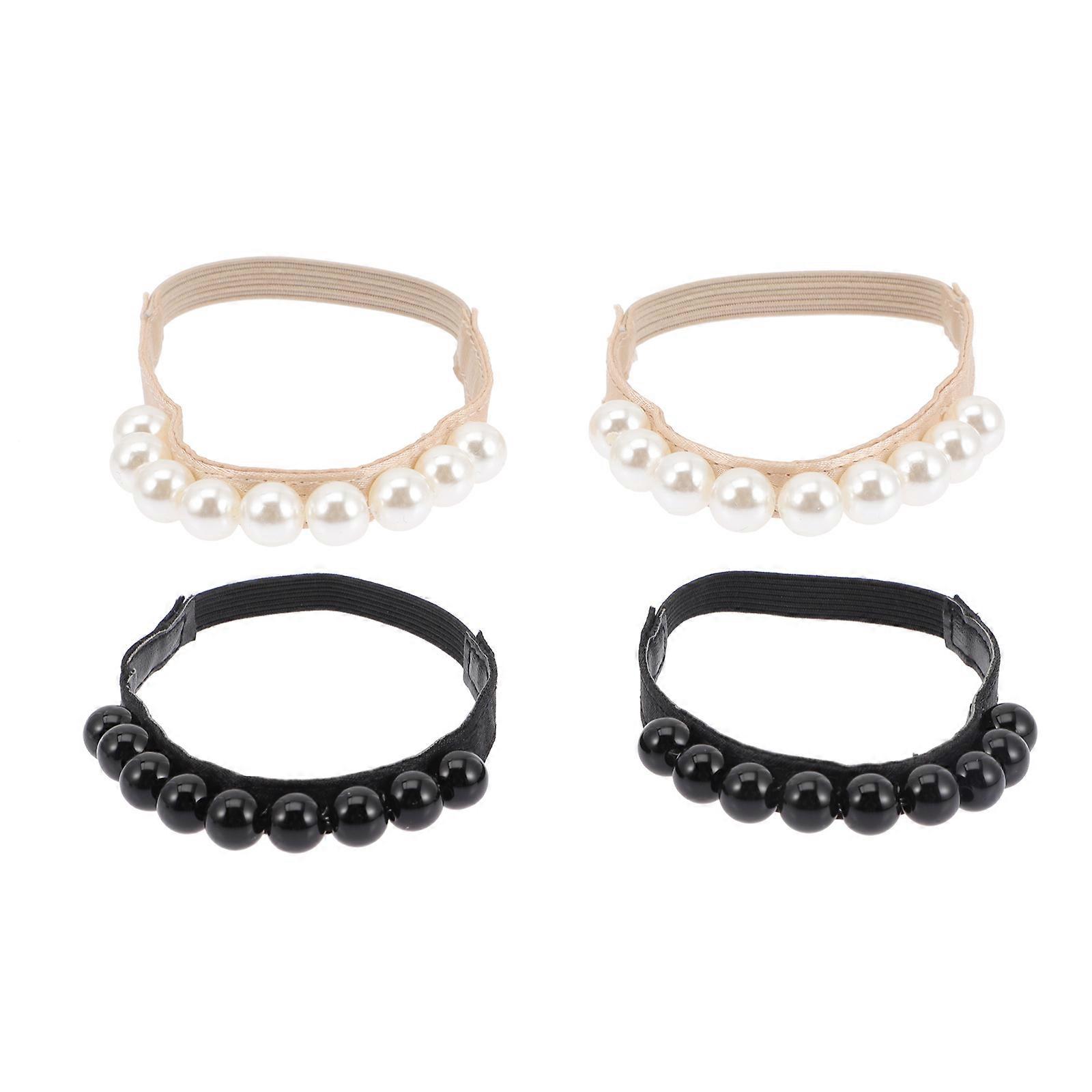 Elastic Ankle Straps for High Heels Pearl Embellished Shoe Straps to Prevent Slipping Ideal for Weddings and Events